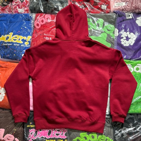 Sp5der Women Bold Red Graphic Hoodie - Picture 2 of 6